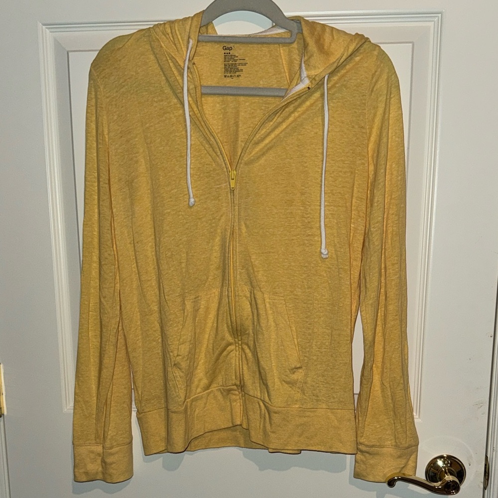 GAP Women's Butter-Yellow Lightweight Zip-Up Hoodie - Picture 6 of 6